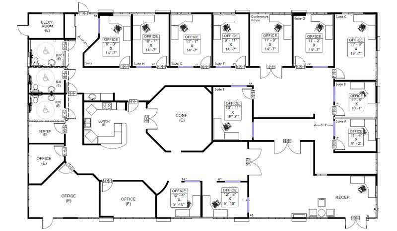 Reading a floor plan is not too complicated, but important points should be noted to better understand the office layout