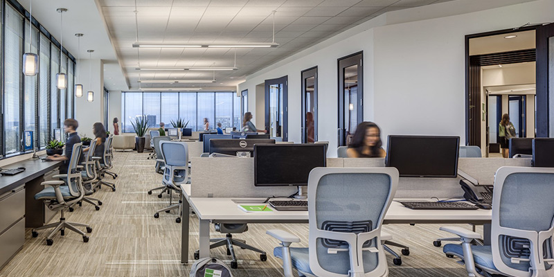Natural light and open spaces can provide a comfortable working environment