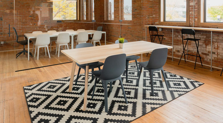 physical elements of a fully furnished office.