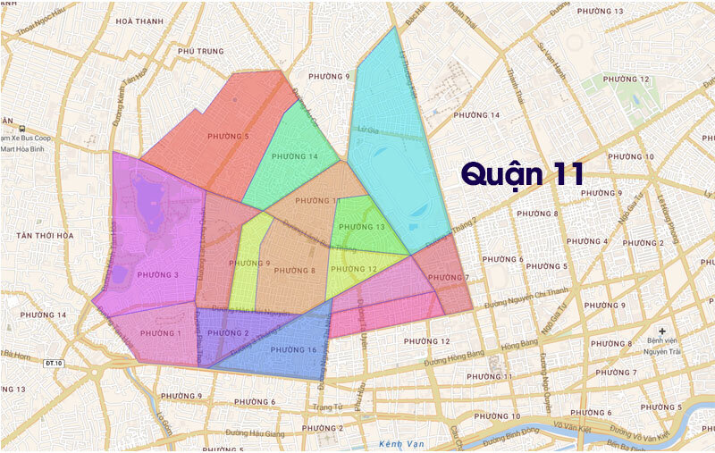 District 11 is divided into 16 wards