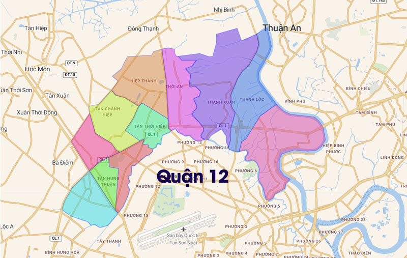 Map of District 12, Ho Chi Minh City