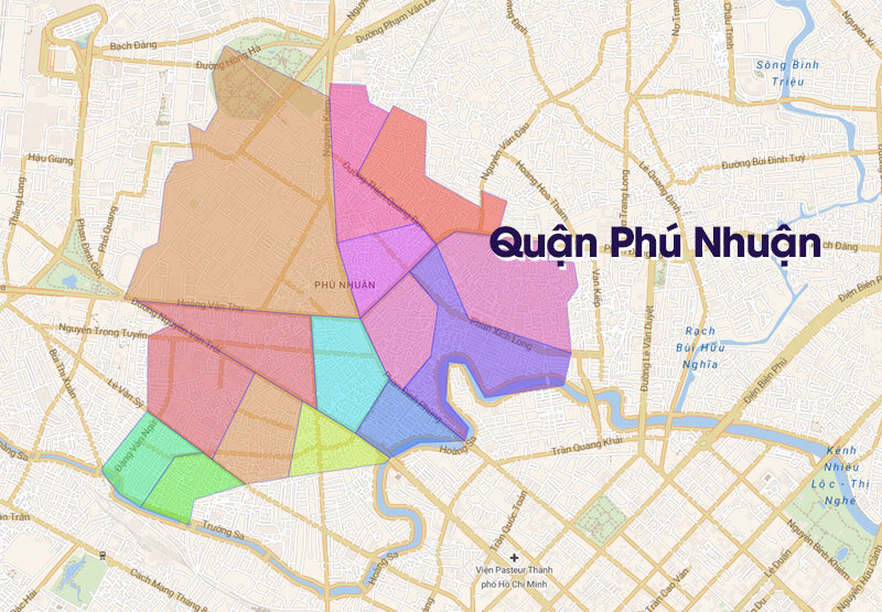 Geographical location Phu Nhuan district, Ho Chi Minh City