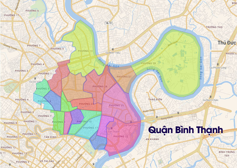 Geographic map of Binh Thanh district