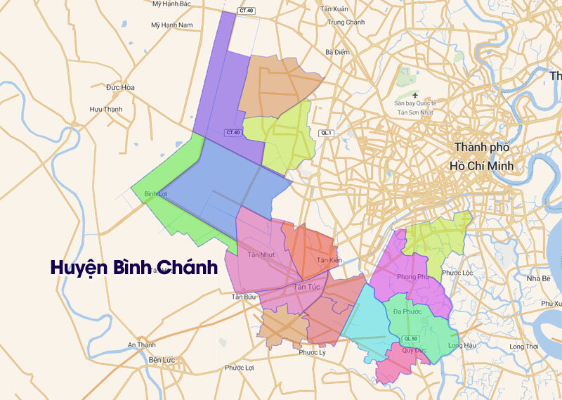 Latest map of Binh Chanh district