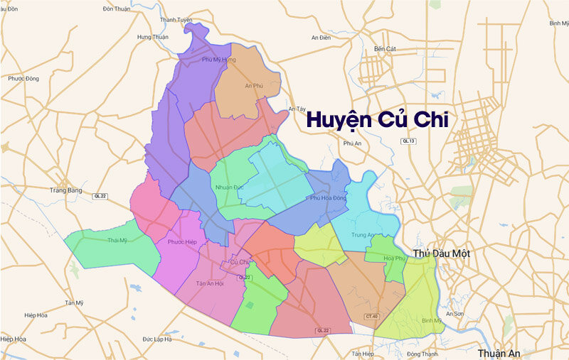 Map of Cu Chi district