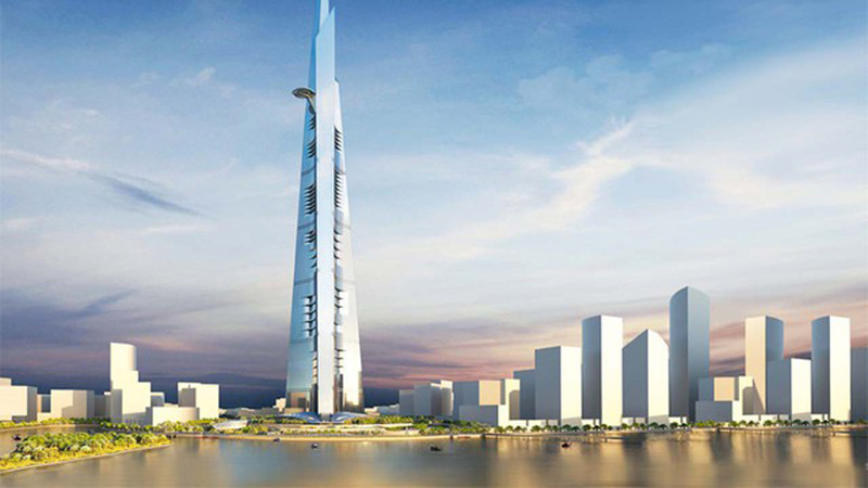 In the future, Jeddah Tower will be the tallest tower in the world with a height of at least 1008m