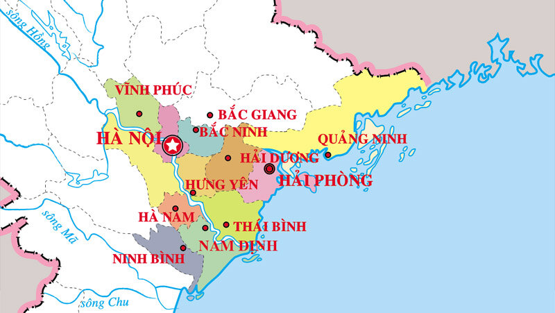 Provinces in the Red River Delta region