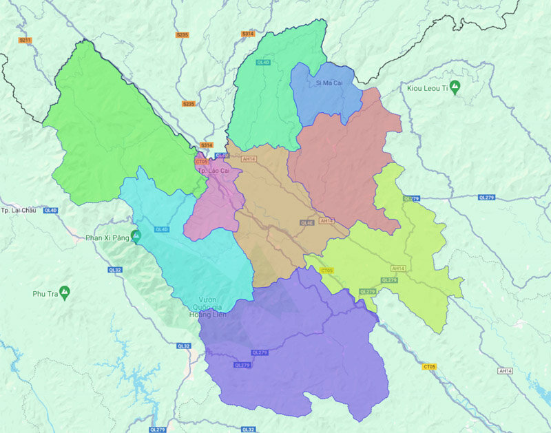 Map of Lao Cai province