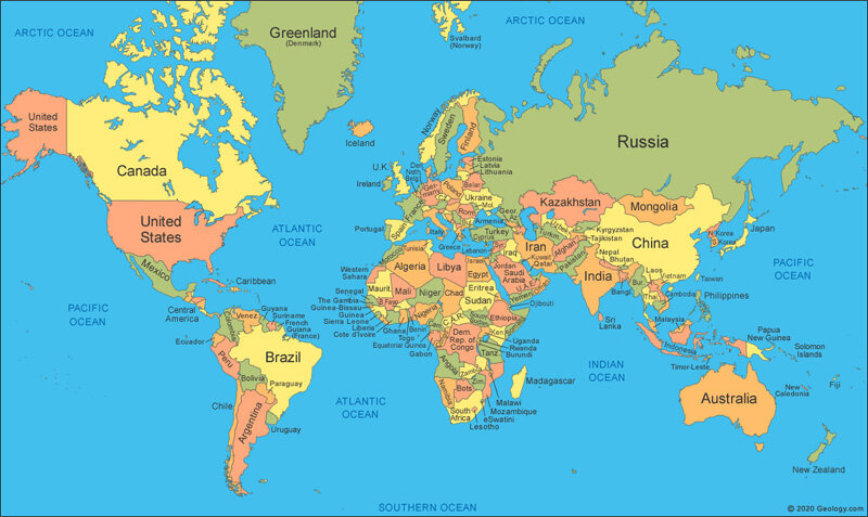 Latest world map