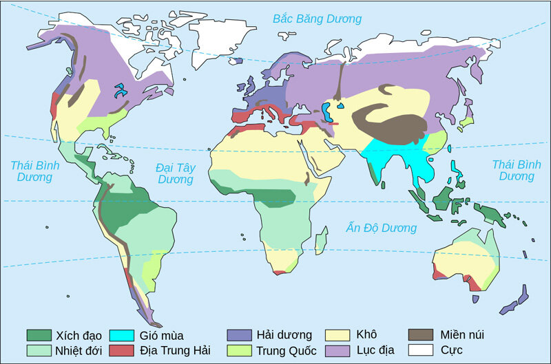 World climate map template