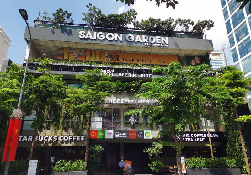 Saigon Garden stands out with its open design and cool green space