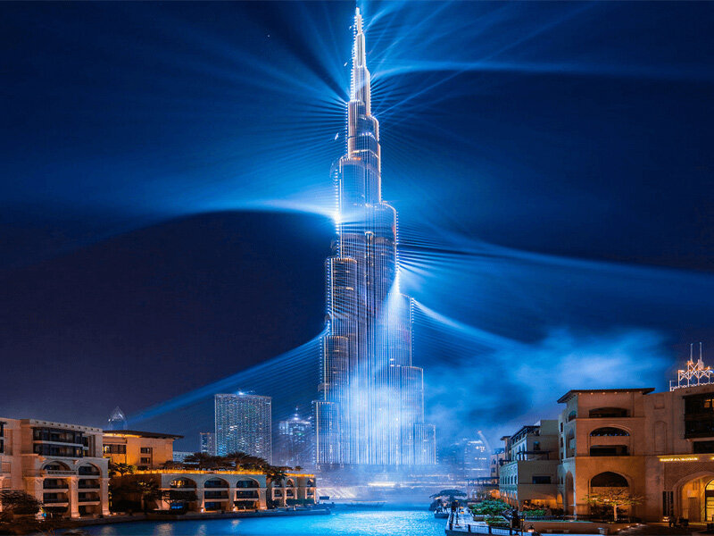 Khalifa Tower is sparklingly beautiful during the New Year event in 2018