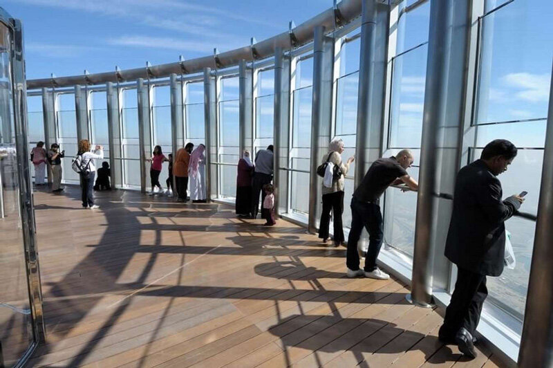 Observation deck on the 124th floor of the Burj Khalifa tower