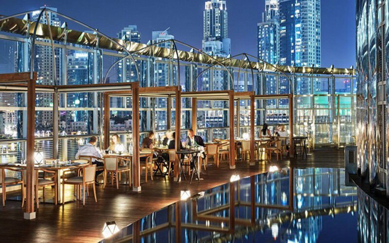 Luxurious restaurant system at Burj Khalifa tower