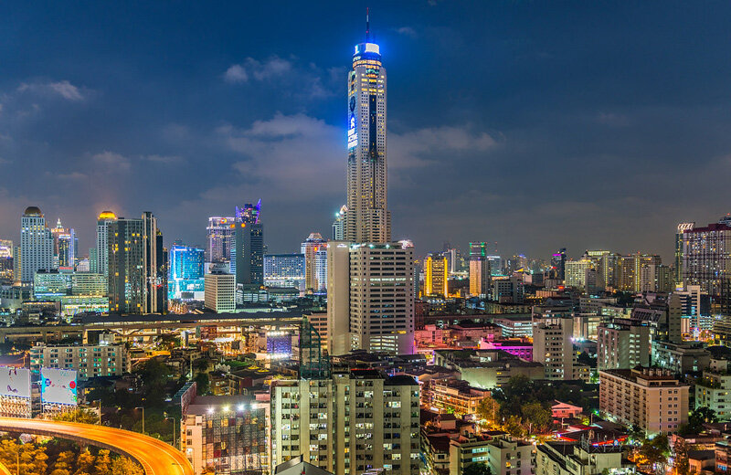 BaiYoke Sky is the tallest building in Thailand with a skyscraper height of 328m