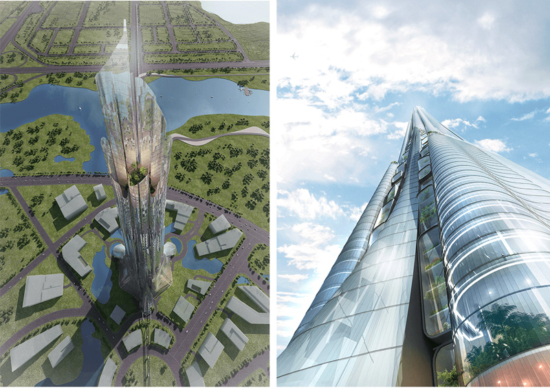 Phuong Trach Tower stands out with its unique and impressive design