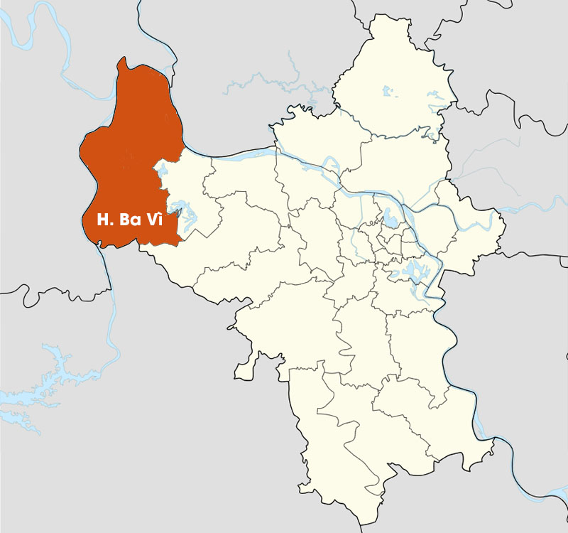 Ba Vi district has the largest area in Hanoi city