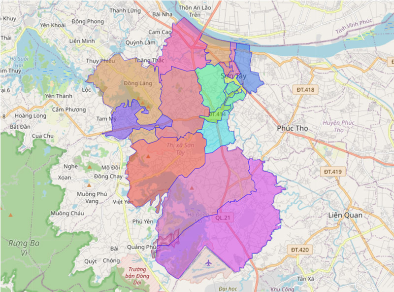 Map of Son Tay town, Hanoi