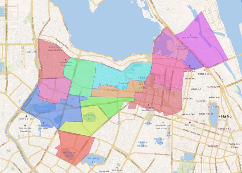 Map of Ba Dinh district