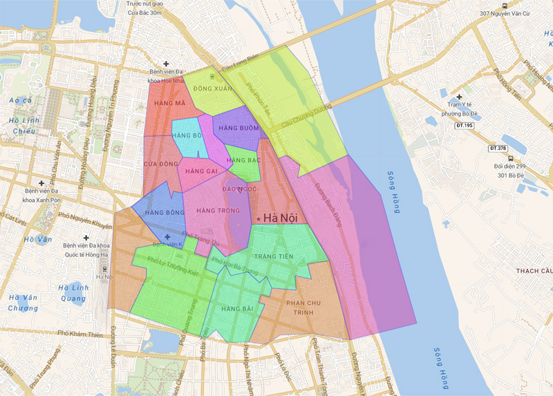 Map of Hoan Kiem district