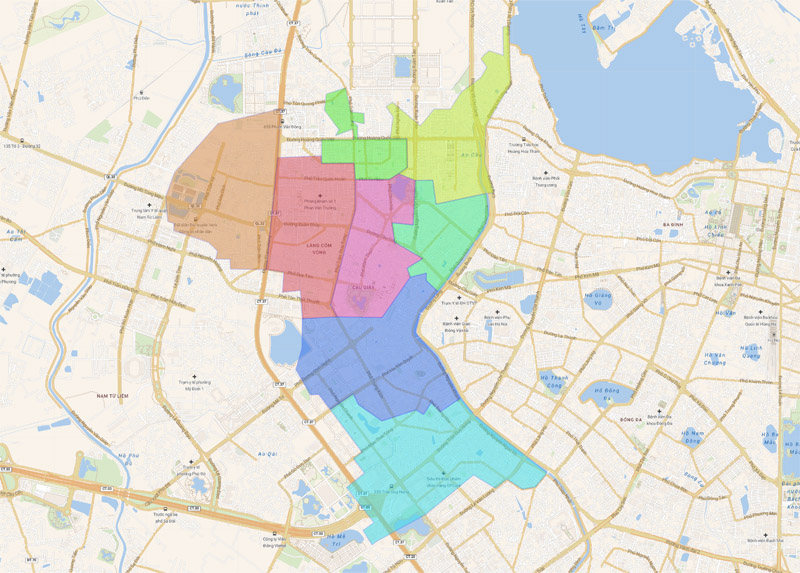 Map of Cau Giay District