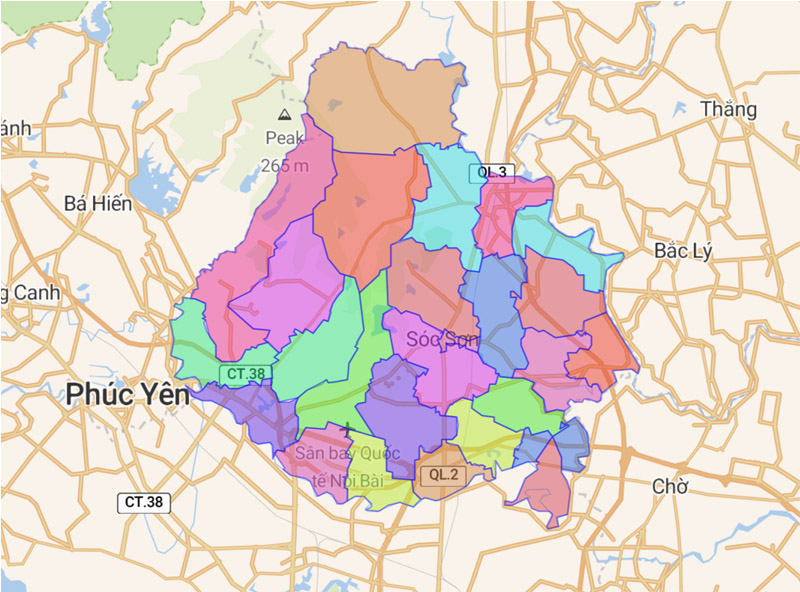 Latest map of Soc Son district