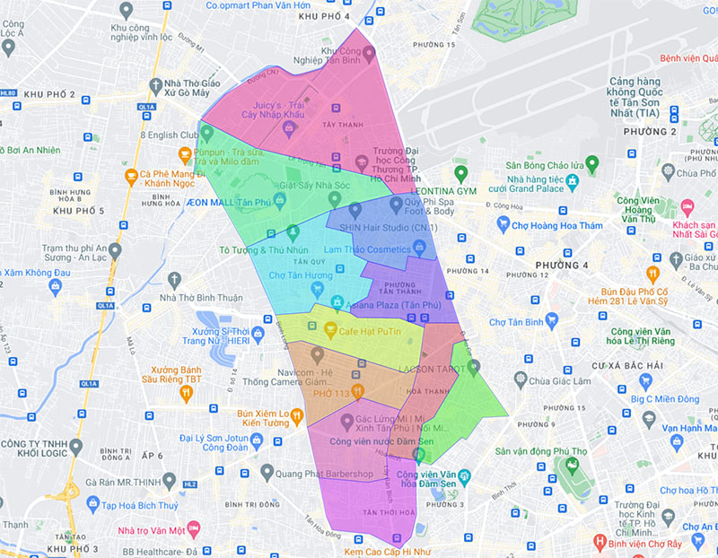 Map of Tan Phu District