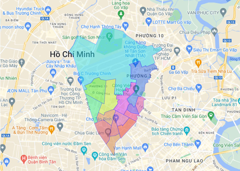 Map of Tan Binh District