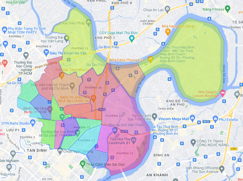 Map of Binh Thanh District