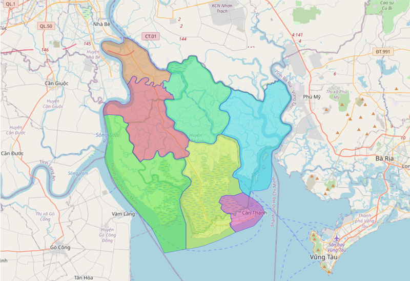 Map of Can Gio district