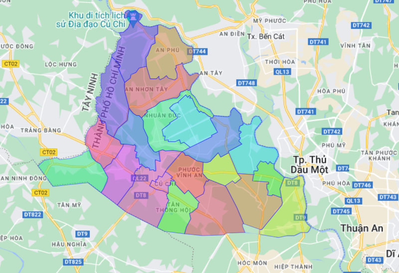 Map of Cu Chi district