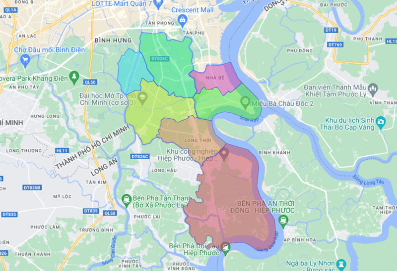 Map of Nha Be district