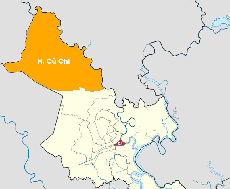 The area of ​​District 4 is only 1/100 of the area of ​​Cu Chi district