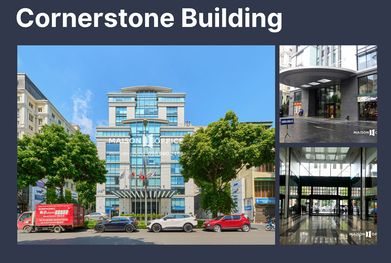 CornerStone Building has a large area and attractive neoclassical architecture.