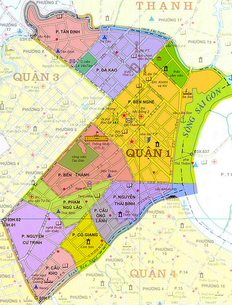 Administrative map of District 1, Ho Chi Minh