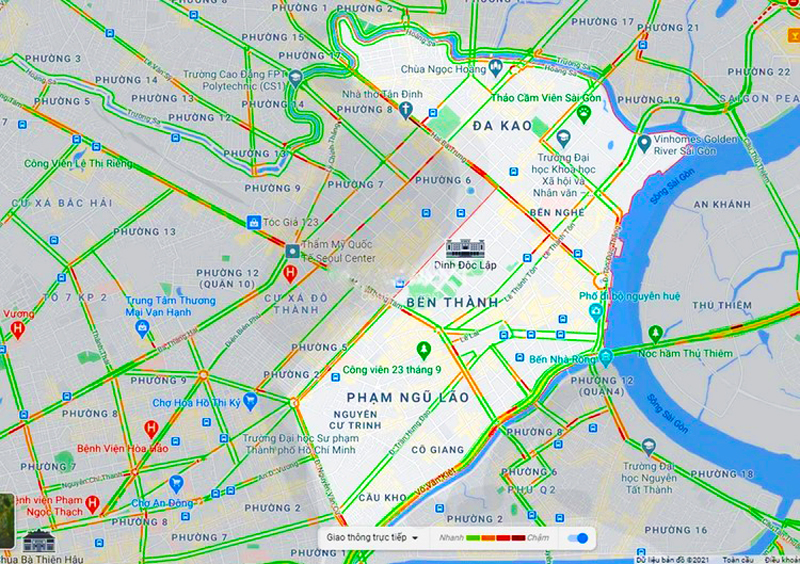 Traffic map in District 1, Ho Chi Minh City