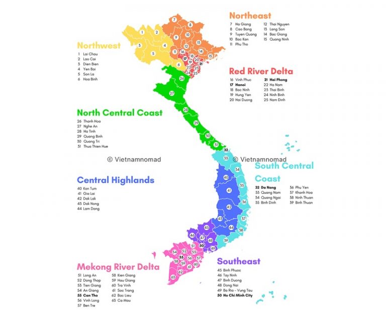 List of Cities and Towns in Vietnam: Area and Population