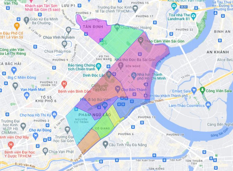 District 1 Map: Administrative Features, Area, and Population