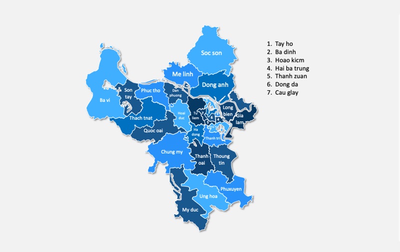 Hanoi district maps