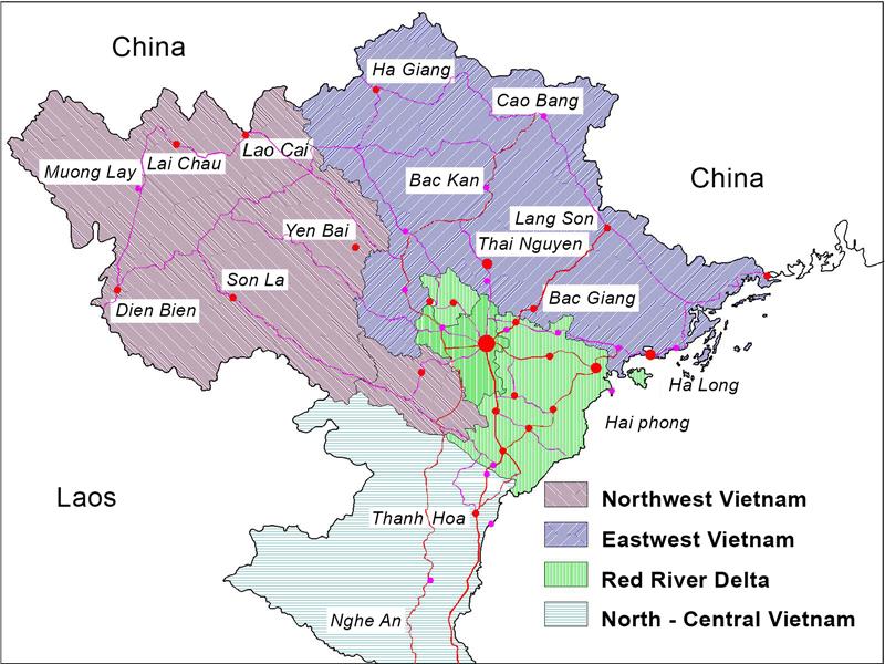 Map of Northern Vietnam Provinces