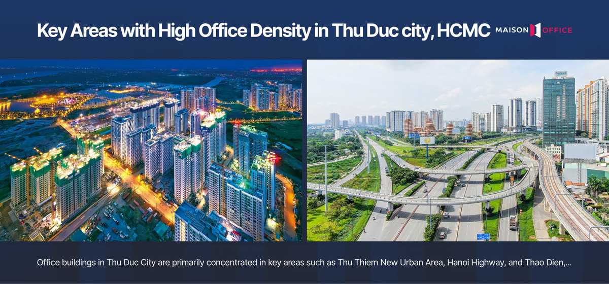 Key areas with high office density in Thu Duc city