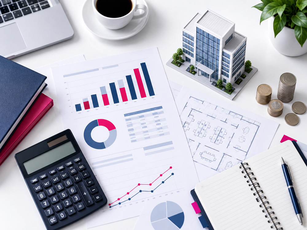 Include rent, service charges, VAT, and operating costs in the office budget