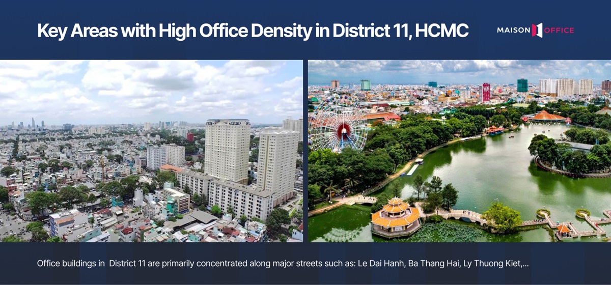 Areas with many office buildings in District 11