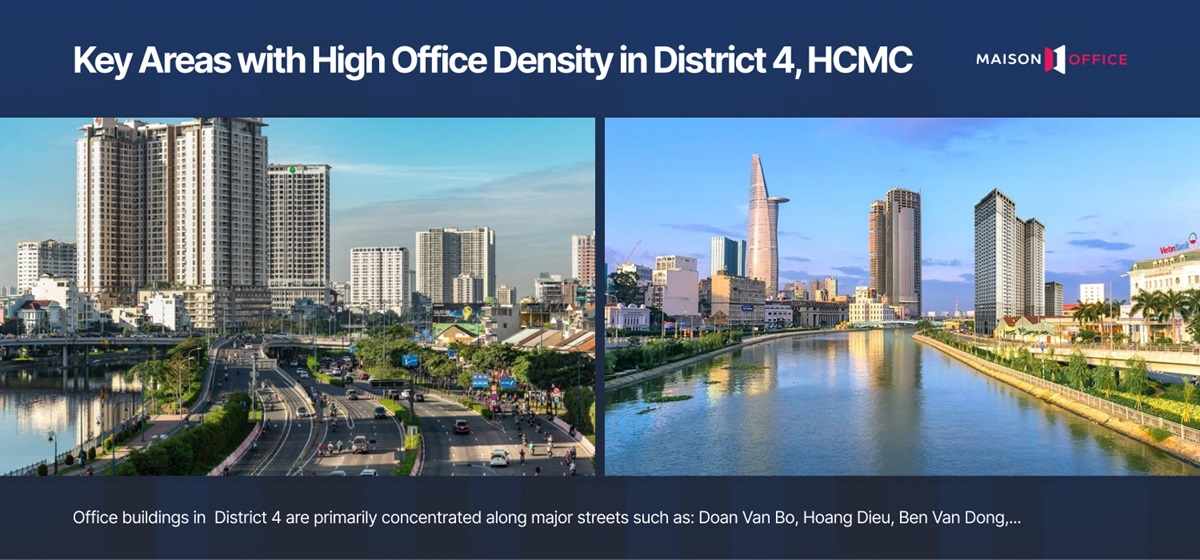 Areas with many office buildings in District 4