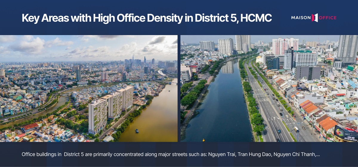 Areas with many office buildings in District 5