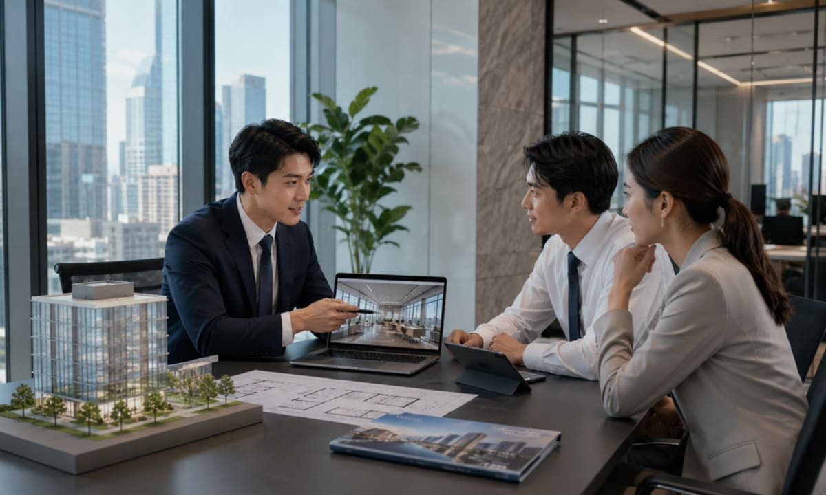 An office leasing consultant acts as an intermediary in finding office space for businesses.