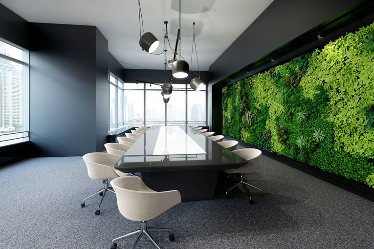 sắp xếp cây xanh trong văn phòng