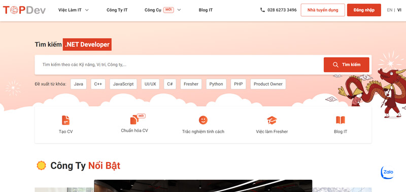 TopDev là trang web tuyển dụng dành cho các lập trình viên