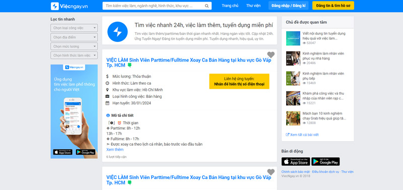 Viecngay web đăng tin tuyển dụng miễn phí