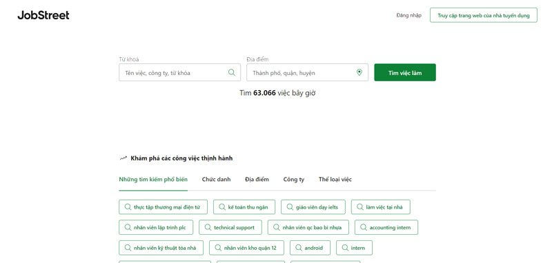 JobStreet là web đăng tuyển dụng miễn phí